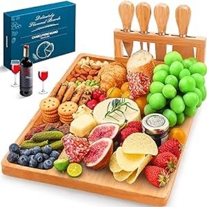 Easoger Extra Large Charcuterie Boards with Magnetic Knife Holder